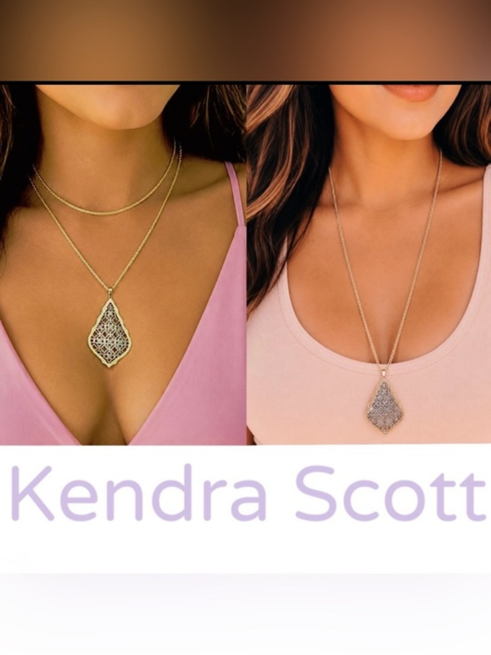 KENDRA SCOTT TWO-TONE FILIGREE AIDEN STATEMENT NECKLACE NWOT FIRM